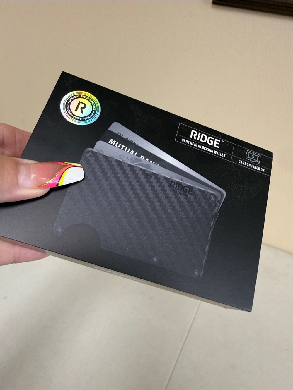 Ridge Carbon Fiber Wallet with Box and Patch - Black - Picture 10 of 10